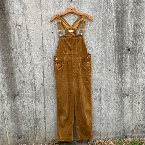 Madewell Straight Leg Corduroy Overalls in Golden